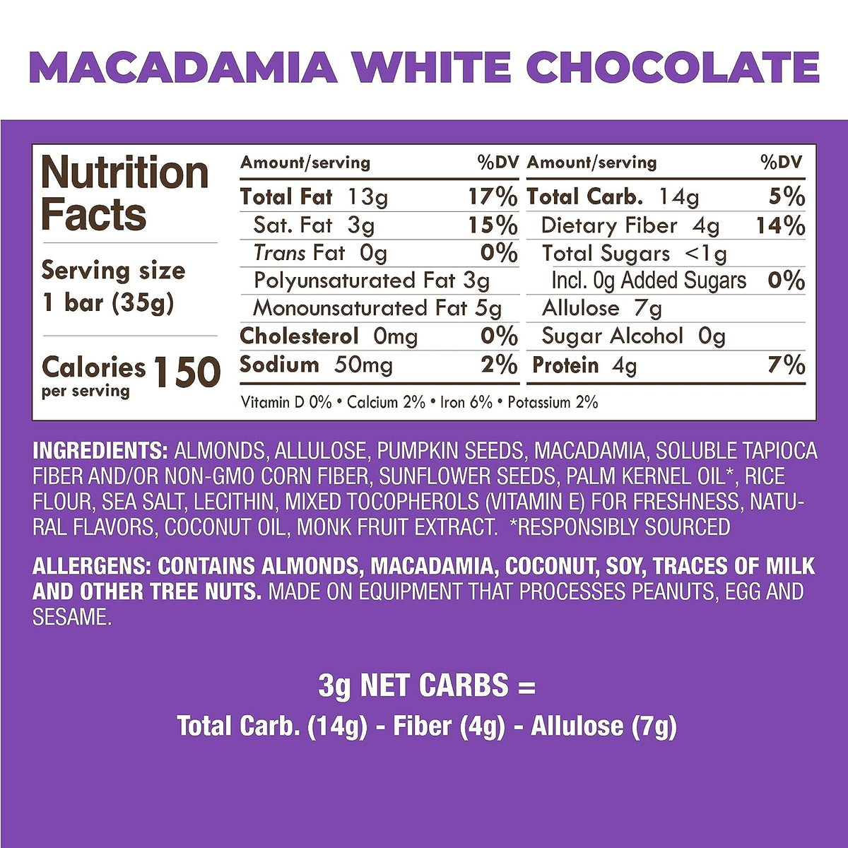 Munk Pack Macadamia White Chocolate Keto Nut & Seed Bars Healthy