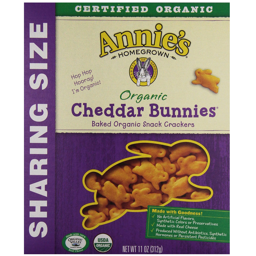 Annie's Homegrown Organic Cheddar Bunnies Healthy Snack Solutions