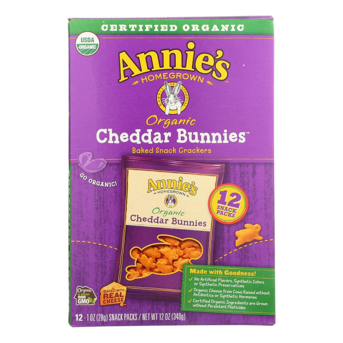 Annie's Homegrown Cheddar Bunnies 1oz - Snack Pack – Healthy Snack