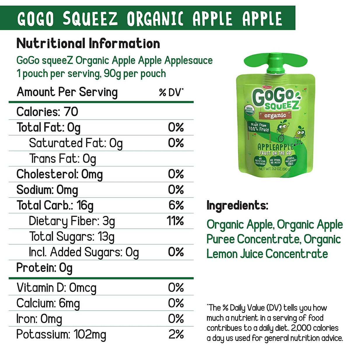 GoGo Squeez Apple Apple Organic Applesauce – Healthy Snack Solutions