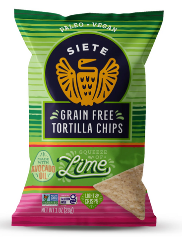 Siete Lime Grain Free Tortilla Chips - Snack Pack