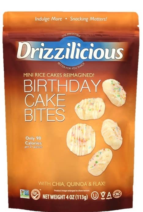 Delicious Mini Rice Cakes Drizzilicious Birthday Cake Mini Rice Cakes – Healthy Snack Solutions