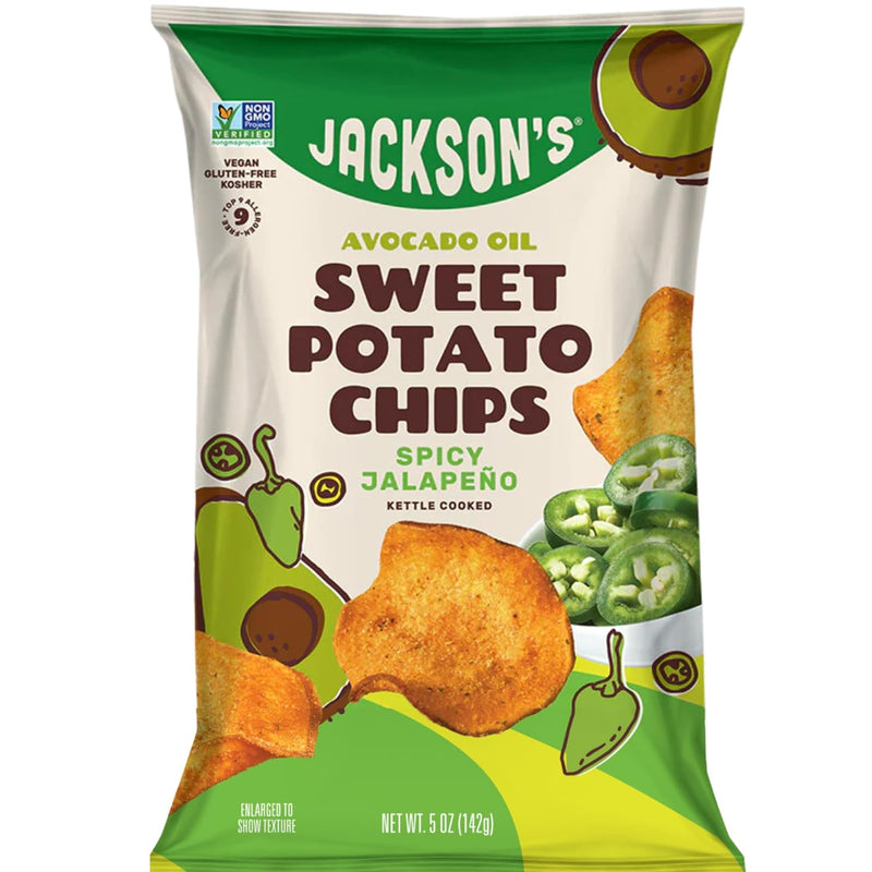 ポテト Jackson's Avocado Oil Spicy Jalapeno Potato Chips – Healthy Snack