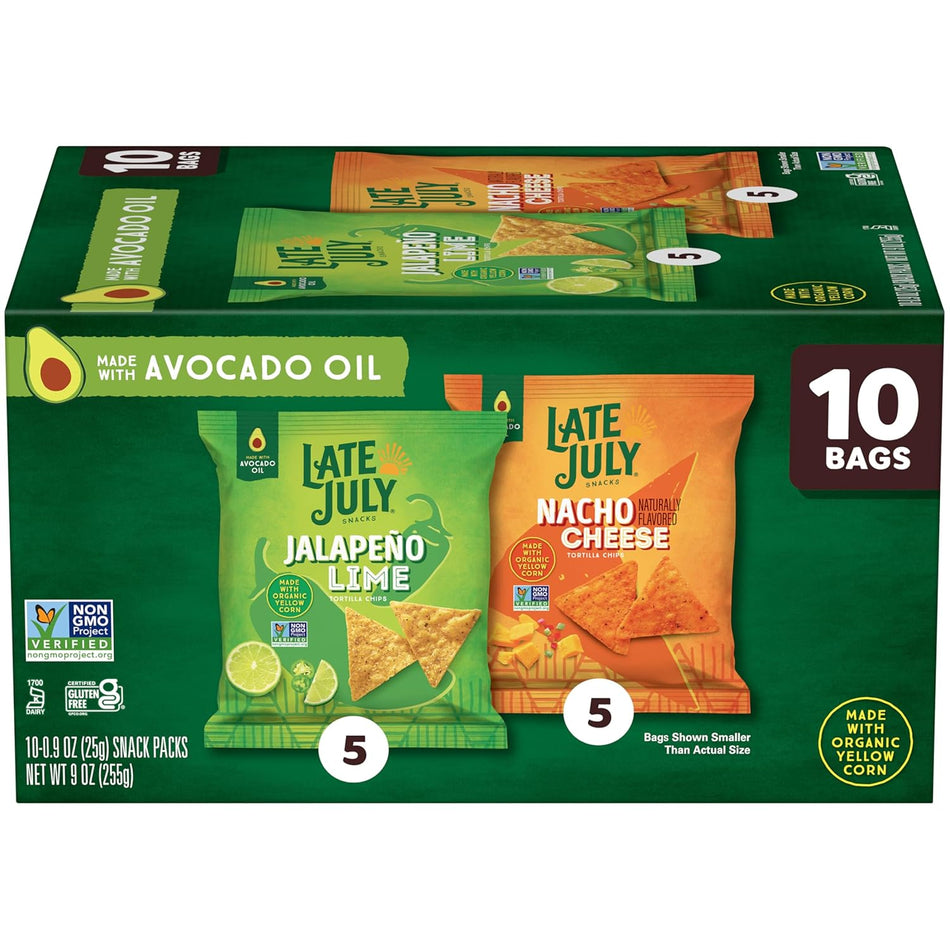 Late July Jalapeño Lime & Nacho Cheese Tortilla Chips Variety Pack