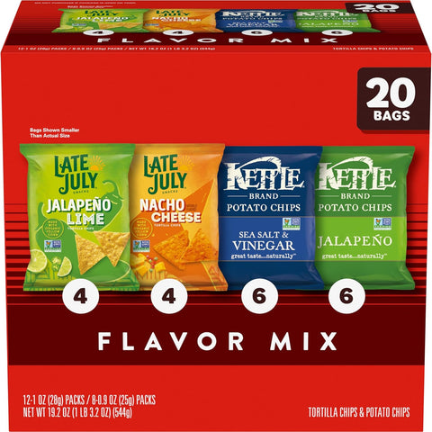 Late July Tortilla Chips and Kettle Brand Potato Chips Variety Pack