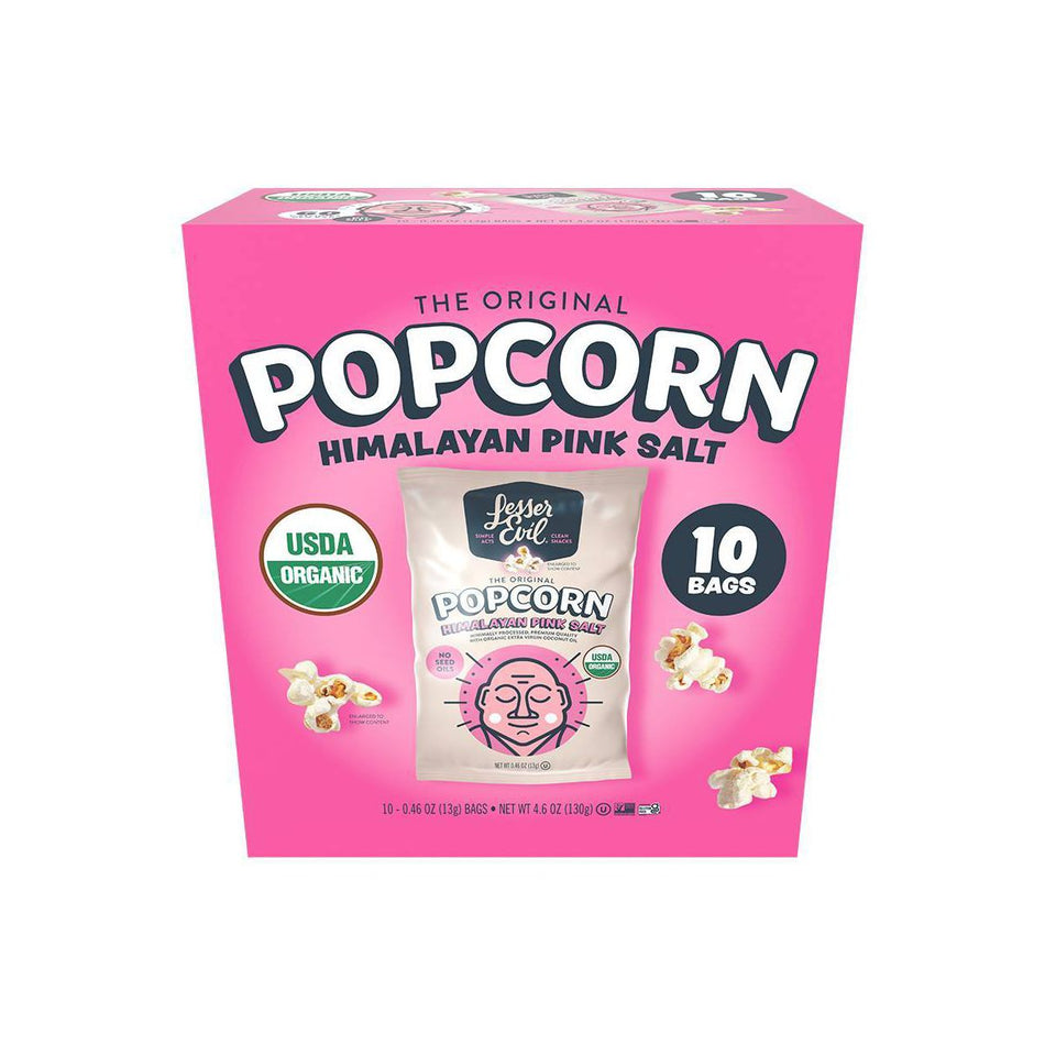 Lesser Evil Himalayan Pink Salt Popcorn - Snack Pack (60 count)