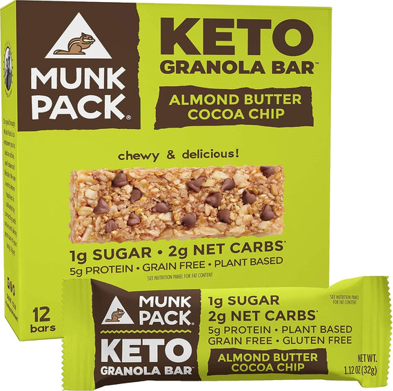 Munk Pack Almond Butter Cocoa Chip Keto Granola Bars