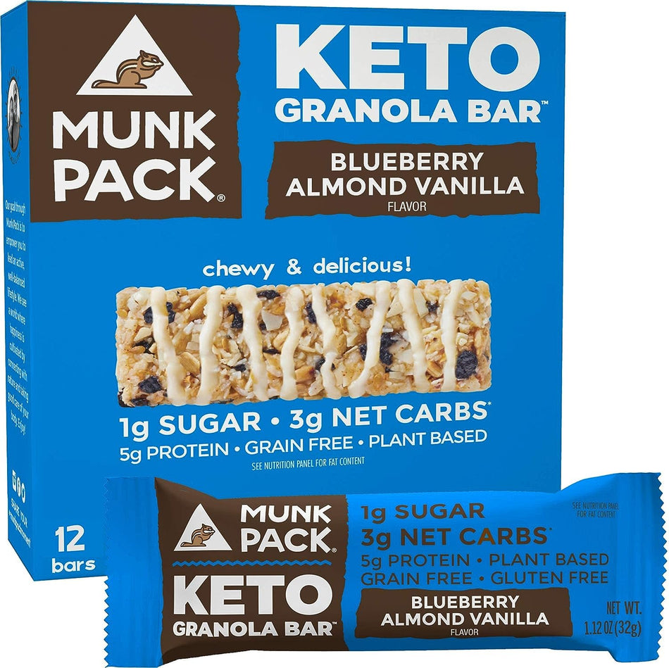Munk Pack Blueberry Almond Vanilla Keto Granola Bars