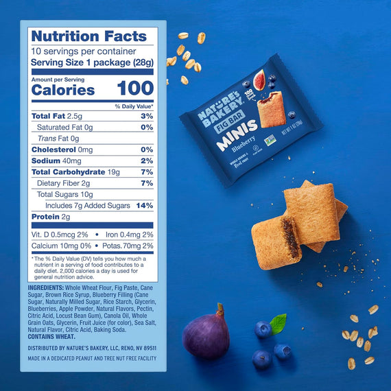 Nature's Bakery Mini Fig Bars - Blueberry – Healthy Snack Solutions