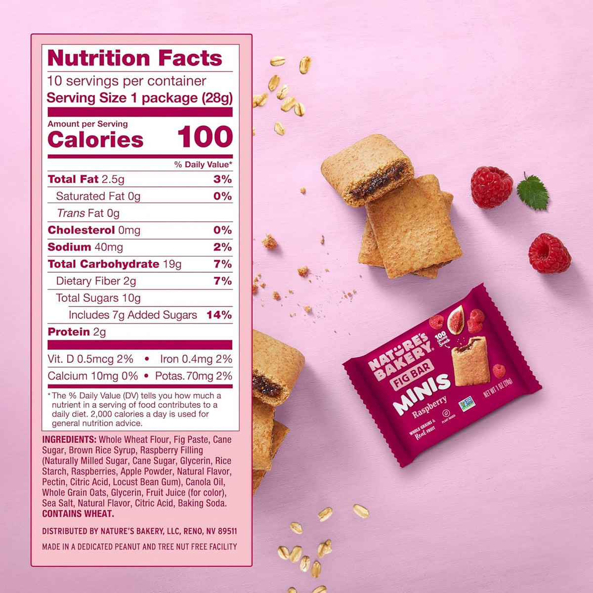 Nature's Bakery Mini Fig Bars - Raspberry – Healthy Snack Solutions
