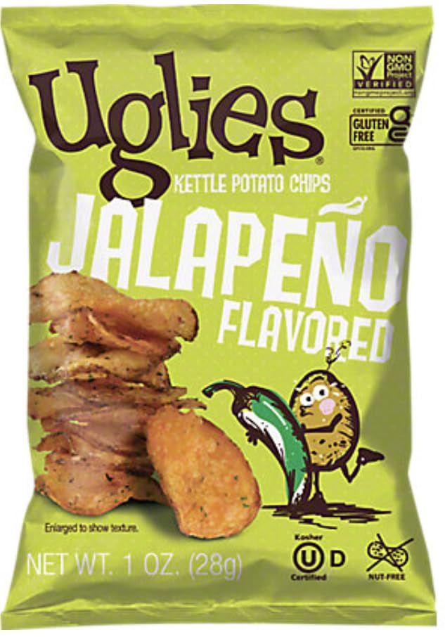 Uglies Jalapeno Kettle Cooked Potato Chips - Snack Pack (32 Count)