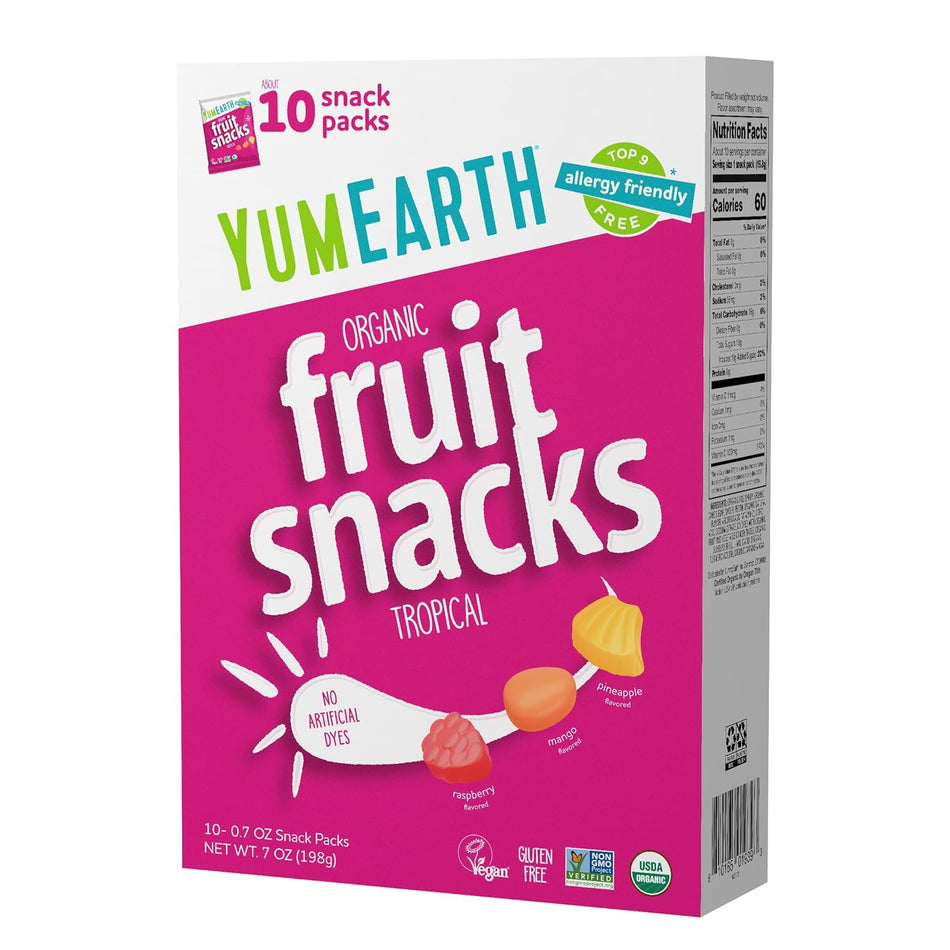 YumEarth Organic Tropical Fruit Snacks - 60 Count