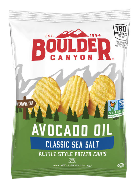 Boulder Canyon Avocado Oil Sea Salt Potato Chips - Snack Pack