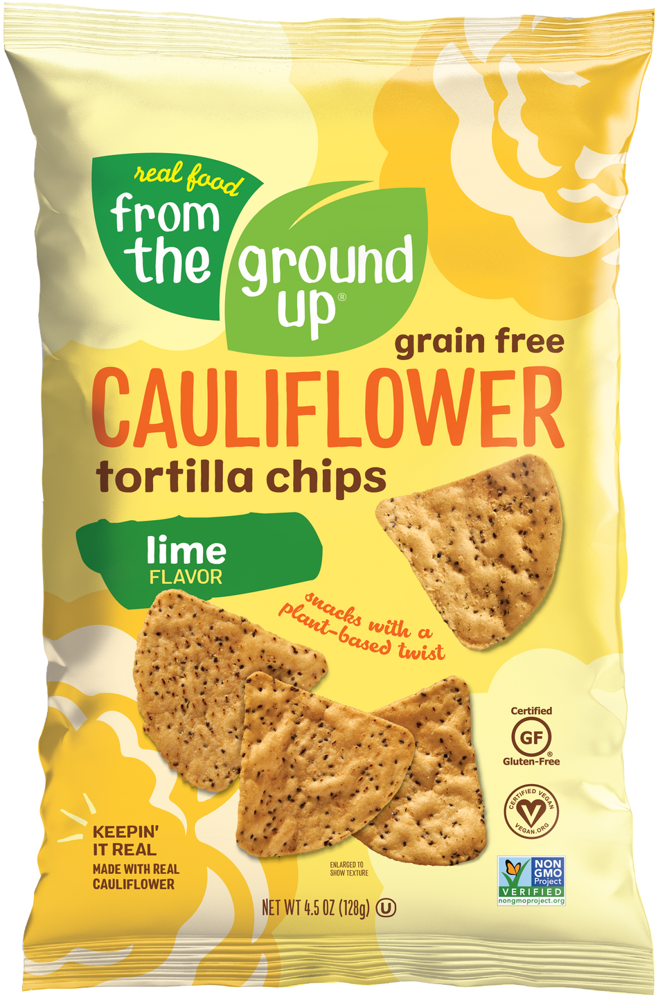 From the Ground Up Lime Cauliflower Tortilla Chips