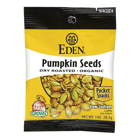 Eden Foods Dry Roasted Salted Pumpkin Seeds - Snack Pack