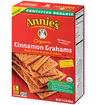 Annie's Homegrown Organic Whole Grain Cinnamon Graham Crackers