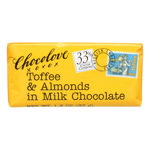 Chocolove xoxox Mini Bars - Toffee & Almonds in Milk Chocolate