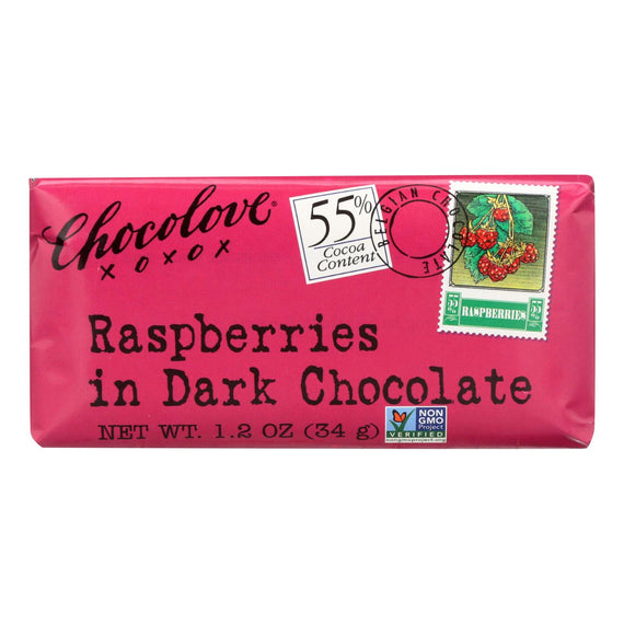Chocolove xoxox Mini Bars - Raspberries in Dark Chocolate