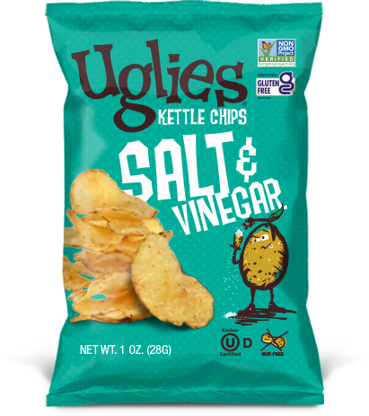 Uglies Salt & Vinegar Kettle Cooked Potato Chips - Snack Pack (32 Count)