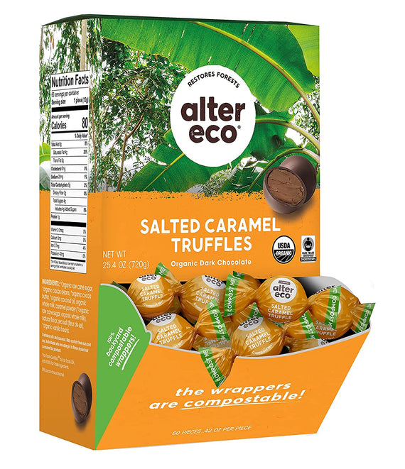 Alter Eco Chocolate Salted Caramel Truffles - 60 count