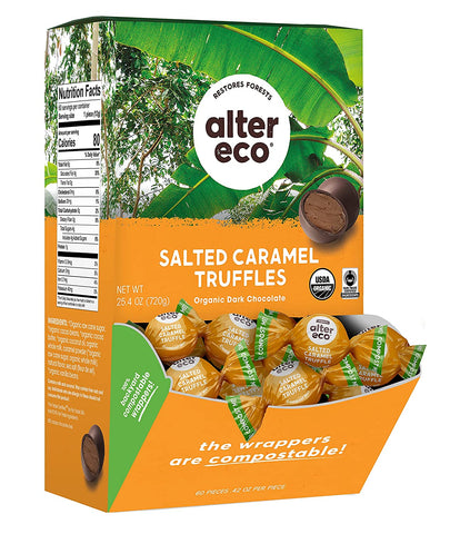 Alter Eco Chocolate Salted Caramel Truffles - 60 count