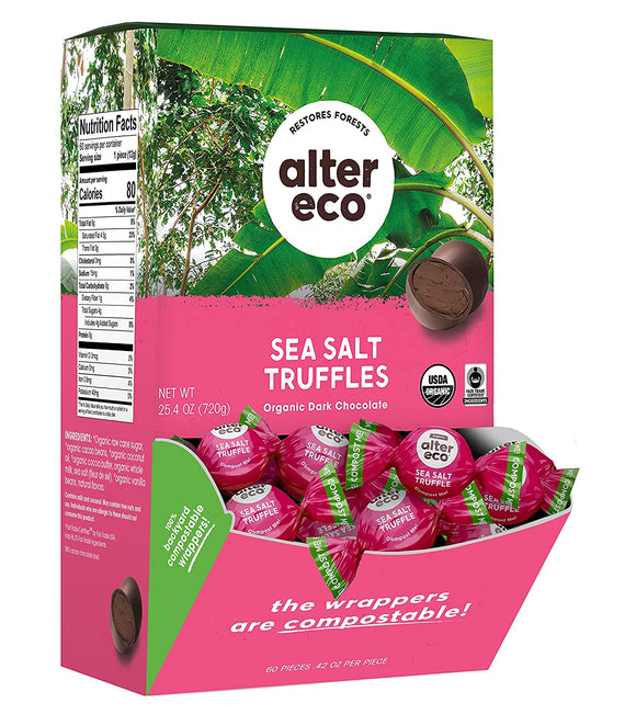 Alter Eco Chocolate Sea Salt Truffles - 60 count