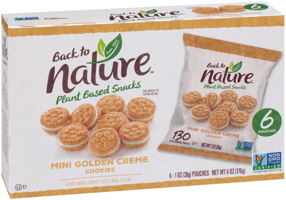 Back to Nature Mini Golden Creme Cookies - 24 Count
