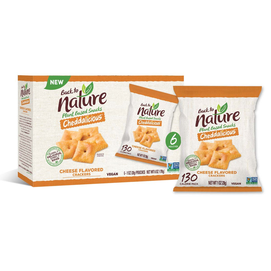 Back To Nature Grab & Go Cheddalicious Crackers - 24 Count