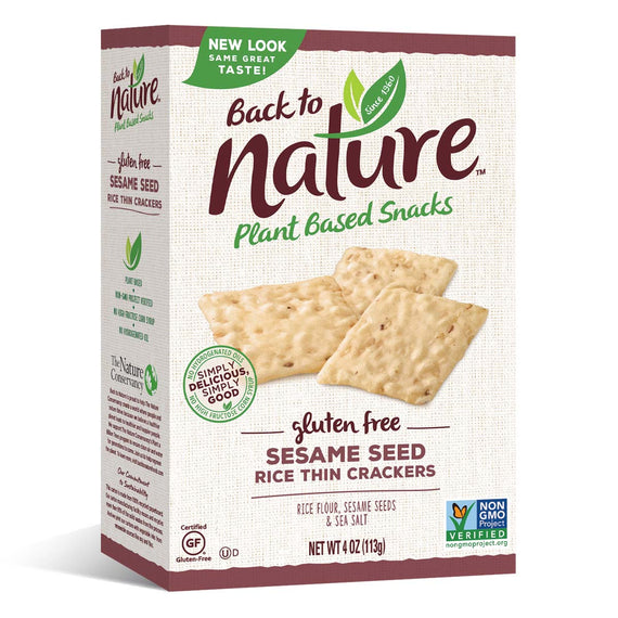 Back To Nature Sesame Seed Rice Thin Crackers (Gluten Free)