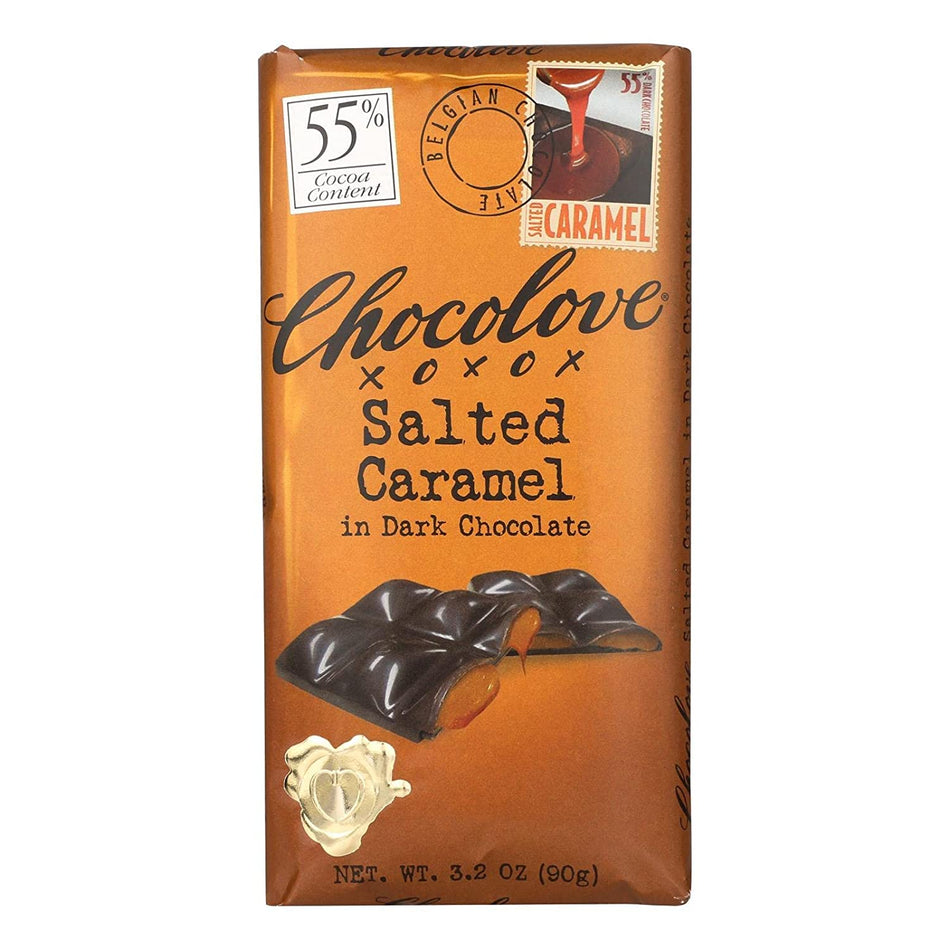 Chocolove xoxox - Dark Chocolate Sea Salt Caramel Filled Chocolate Bar