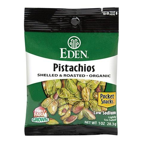 Eden Foods Shelled and Roasted Pistachios - Snack Pack