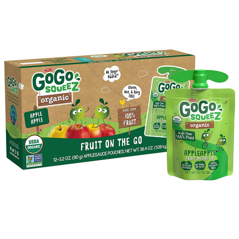 GoGo Squeez Apple Apple Organic Apple Sauce - 72 count
