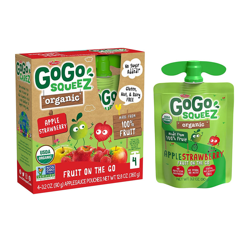 GoGo Squeez Apple Strawberry Organic Applesauce