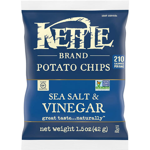 Kettle Brand Sea Salt & Vinegar Potato Chips - 24 count