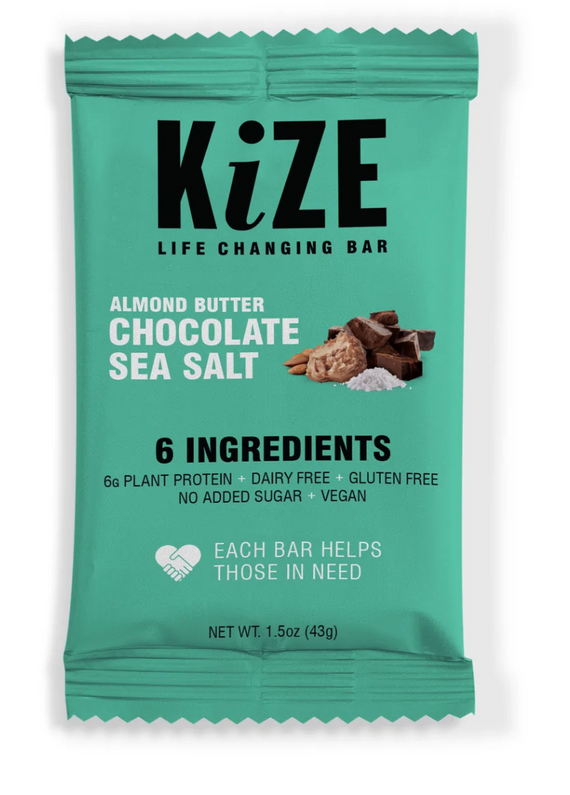 KiZE Almond Butter Chocolate Sea Salt Life Changing Bars
