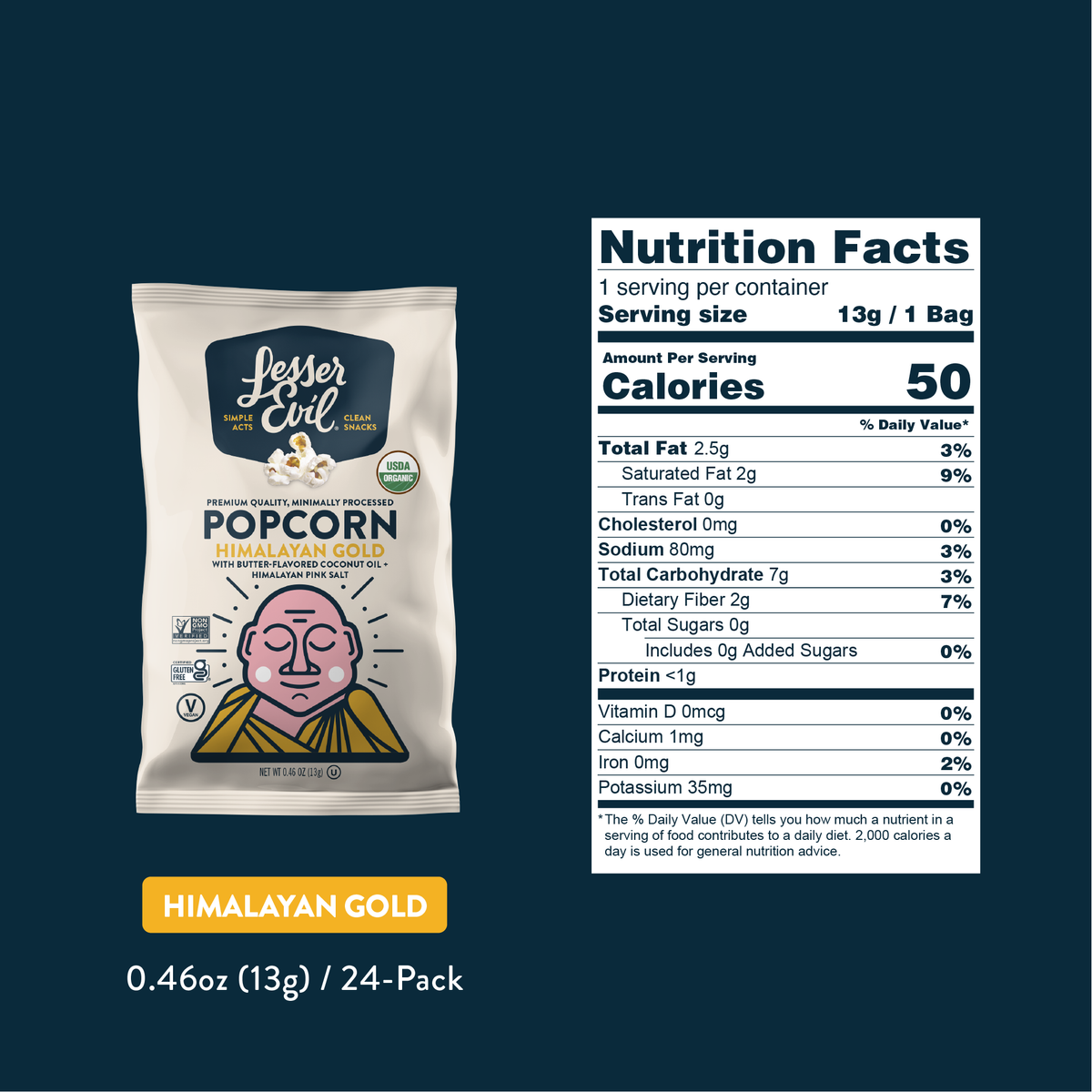Lesser Evil Himalayan Gold Popcorn - Snack Pack – Healthy Snack Solutions