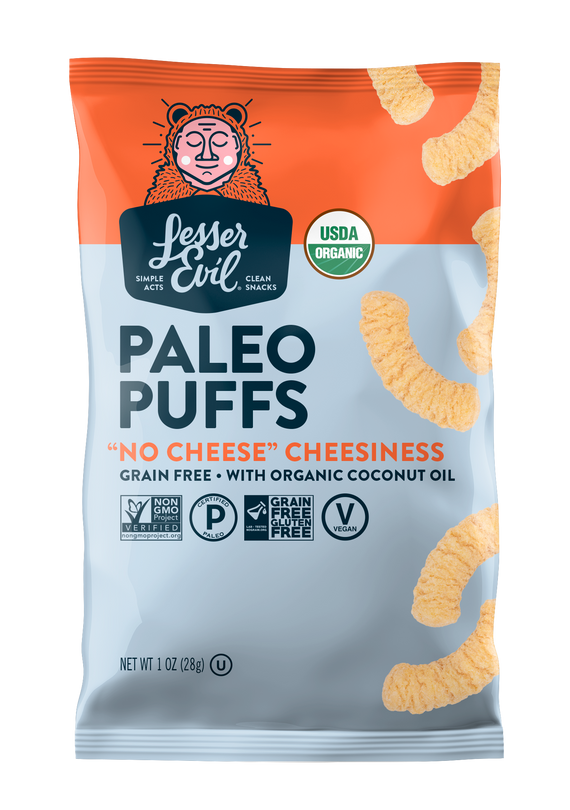 Lesser Evil "No Cheese" Cheesiness Paleo Puffs - Snack Pack