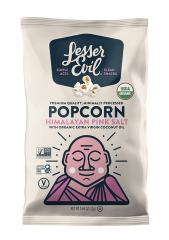 Lesser Evil Himalayan Pink Salt Popcorn - Snack Pack: 60 Count