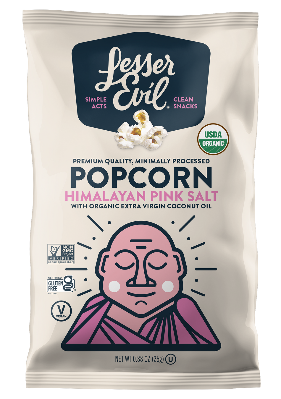 Lesser Evil Himalayan Pink Salt Popcorn - Snack Pack