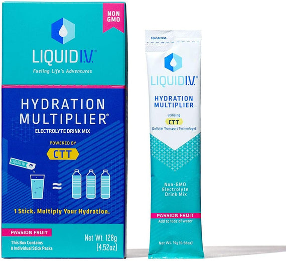  Liquid I.V. Hydration Multiplier - Passion Fruit - Hydration  Powder Packets, Electrolyte Drink Mix, Easy Open Single-Serving Stick, Non-GMO