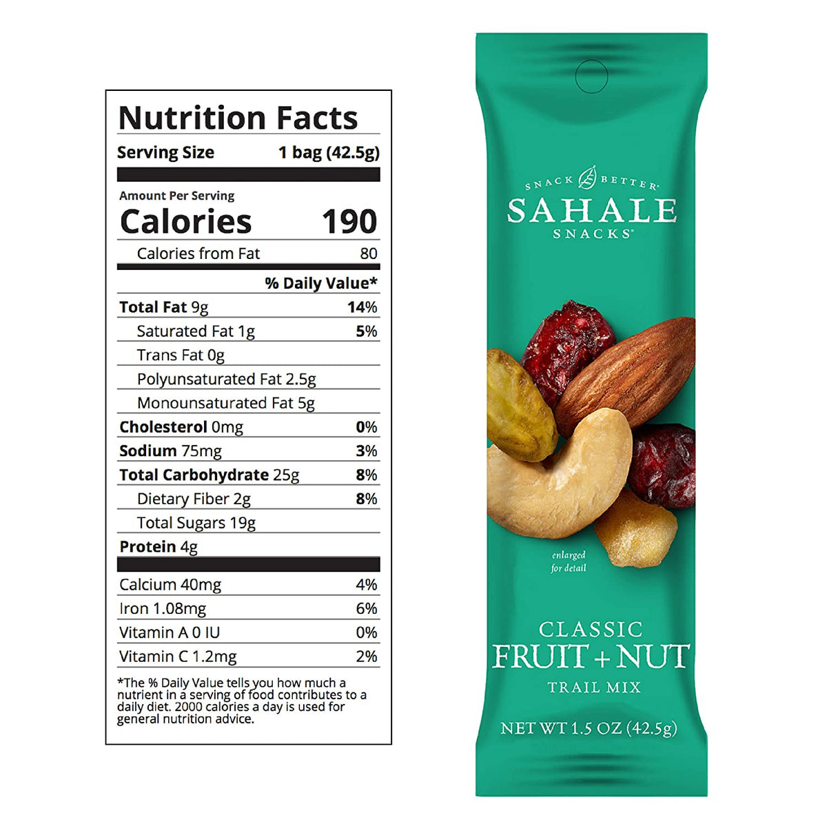 Sahale Snacks Grab & Go Classic Fruit + Nut Trail Mix Healthy Snack