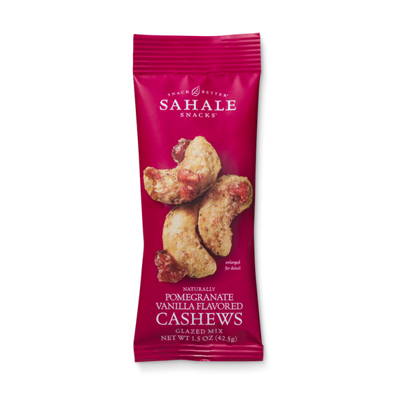 Sahale Snacks Grab & Go Naturally Pomegranate Vanilla Flavored Cashews Glazed Mix