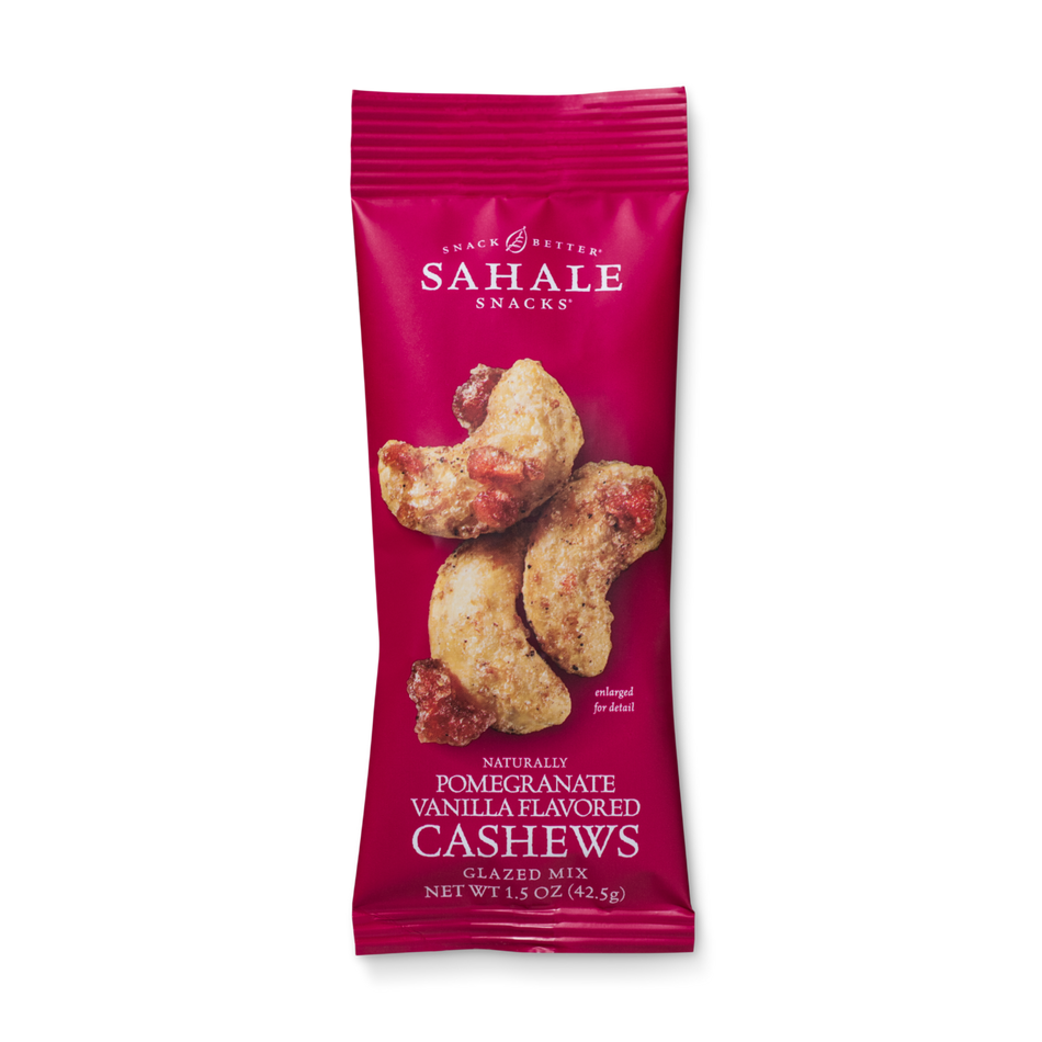 Sahale Snacks Grab & Go Naturally Pomegranate Vanilla Flavored Cashews Glazed Mix