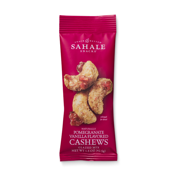 Sahale Snacks Grab & Go Naturally Pomegranate Vanilla Flavored Cashews Glazed Mix