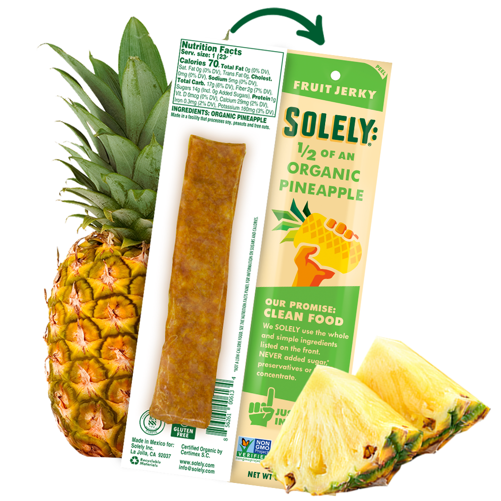 Solely Fruit Jerky Pineapple Healthy Snack Solutions